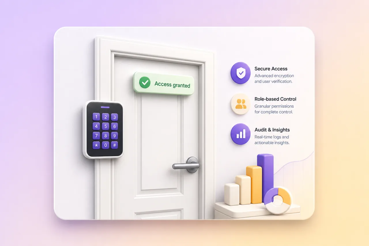 Boutique gym door with member access-granted notification