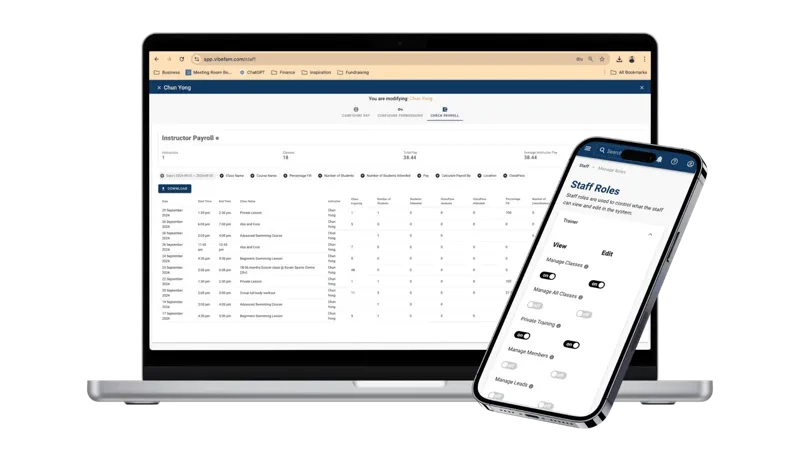 Instructor payroll and scheduling dashboard